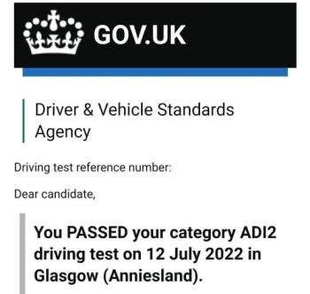 Keiran trained with Steven Swan to get up to an exceptional level of driving which enabled him to pass this test with absolute ease on his 1st attempt.