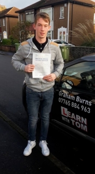 Excellent instructor very easy to cooperate with explains everything in great detail and makes driving a lot easier to understand Massive thanks for helping me gain my full licence<br />
<br />
<br />
<br />
<br />
<br />
Thomas learned to drive with Graham Burns